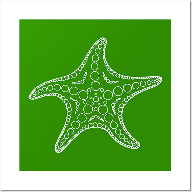 Starfish (white/green) Wall Art by calenbundalas